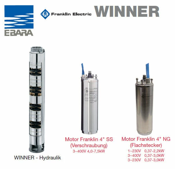 4 Zoll Tiefbrunnenpumpe EBARA WINNER 4N 4-7 1 4 Zoll Tiefbrunnenpumpe EBARA WINNER 4N 4-7