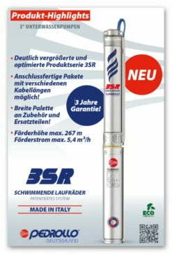 Unterwasserpumpen-Paket Pedrollo 3SRm 4/16
